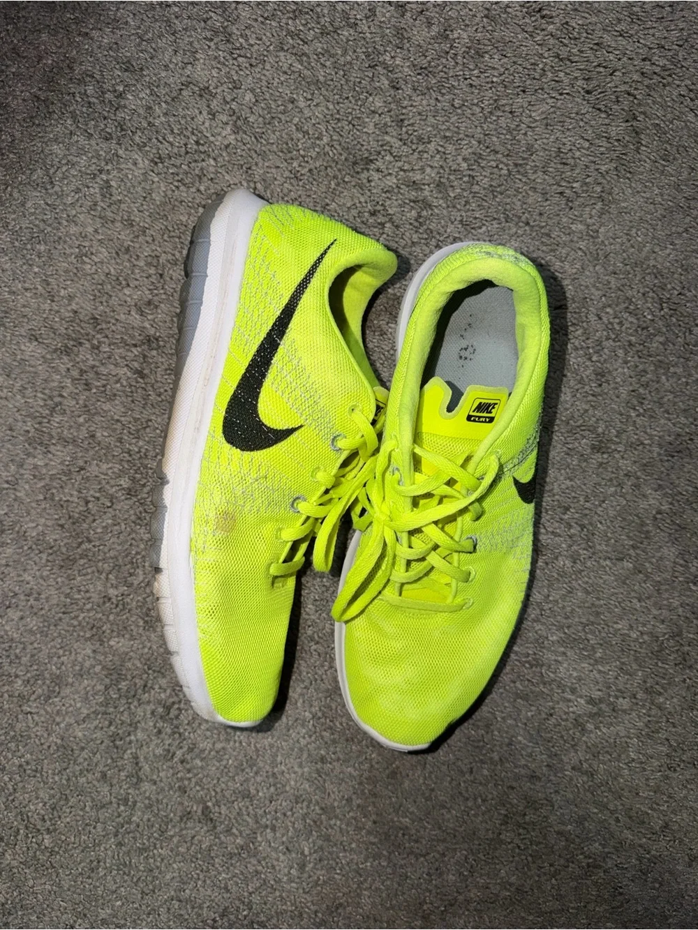 Nike Bright Yellow Mesh Lace-Up Running Sneakers